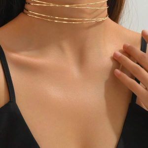 1pc Simple Metal Silver Plated Double-Crossed Cutout Collar Choker Necklace, Adjustable With Golden Opening, For Holiday Party Or Dance, Elegant Neckpiece For Girlfriend's Date Faceted Double Cross Collar