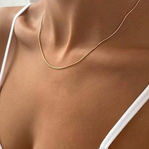 1pc Minimalist Elegant Fashion Gold Plated Necklace For Women, Suitable For Daily Wear, Work And Dating, High-End Jewelry Gift For Friends And Couples Multicolor